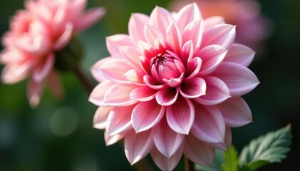 Fototapeta premium Elegant dahlia petals, soft focus, repeating motif, surface, print, seamless