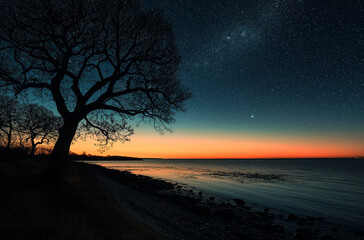 Fototapeta premium Black Sky with Empty Center and No Stars or Moon