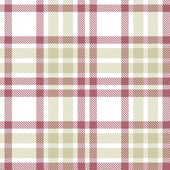 Plaid pattern seamless. Vibrant white & Soft dusky rose Tartan Fabric Design. 