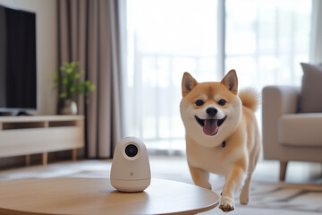Fototapeta na wymiar ペットの見守りカメラのイメージ　柴犬