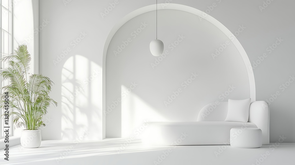 Poster 3d rendering of a white abstract background with geometric shapes and lines in the form of triangles