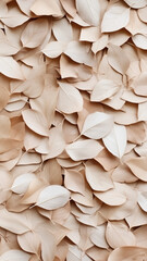 Artistic flat lay of cream and beige toned foliage, offering an elegant organic background for smartphone screens.

