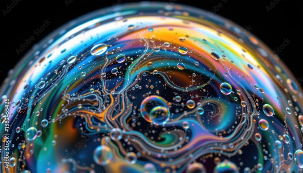 Poster macro bubble close up a detailed macro illustration exploring the texture and patterns on the surfac