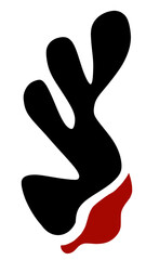 Black and Red Abstract Design in transparent background with high resolution image