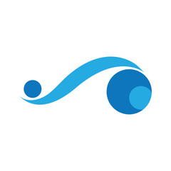 Water wave icon vector illustration design logo