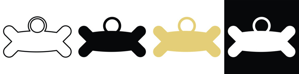 Bone tag icon vector . Dog tag sign icon. isolated on white and black background. Vector illustration.