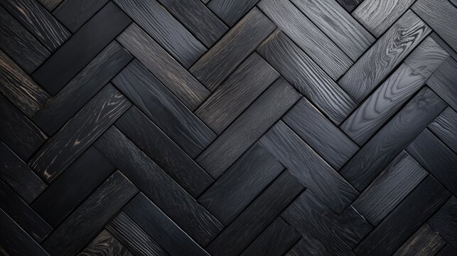 Old black parquet floor background