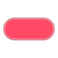 Stylized retro rounded pill frame with vibrant pink graphic border