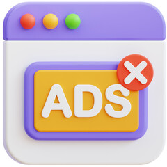 ads blocker 3d graphic illustration