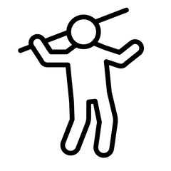 Javelin Throw Vector Line Icon Design