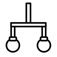 Gymnastics Rings Vector Line Icon Design