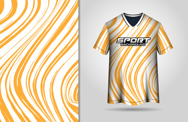 Sport jersey template mockup with grunge wavy line pattern background