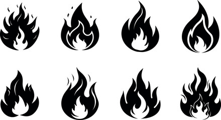 High-Quality Fire Flame Silhouette Vector for Bold Graphics

