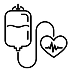 Fototapeta premium Blood donation vector line icon