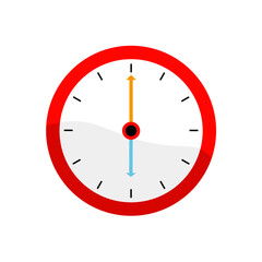 Wall clock icon. Timer clock cartoon design. Watch vector illustration.