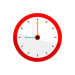 Wall clock icon. Timer clock cartoon design. Watch vector illustration.