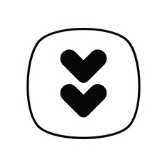 Arrow Down icon isolated on a white background. Vector illustration.