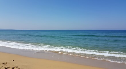 Midday Azure: Coastal Calm AI Generated