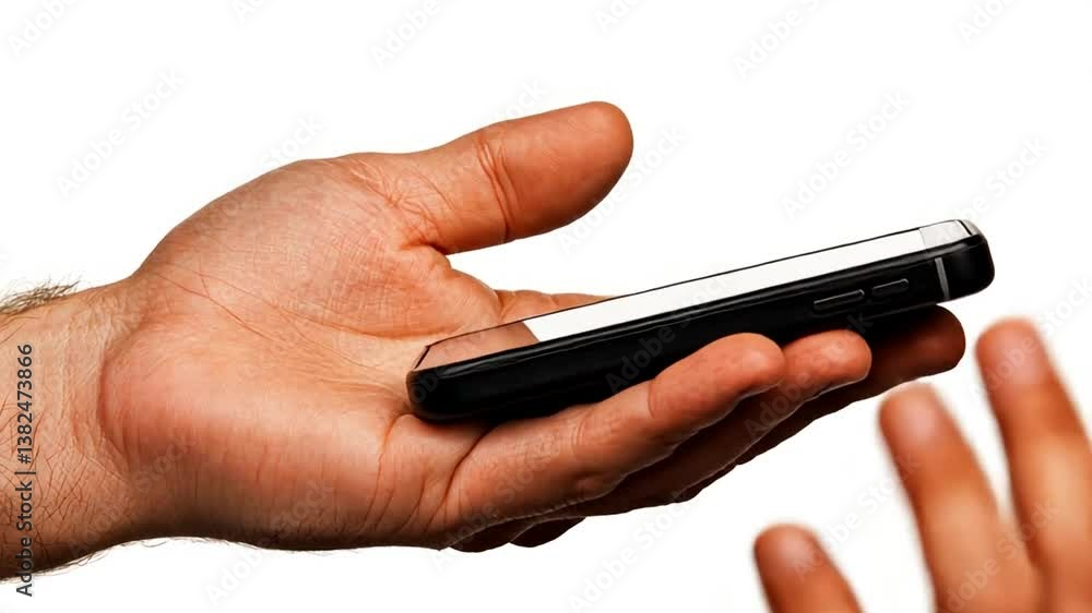 Poster holding a phone with a relaxed grip for everyday use generative ai