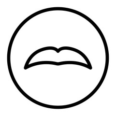 Sideburn Trimming Vector Line Icon Design