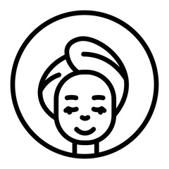 Towel Wrap Vector Line Icon Design