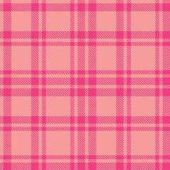 Autumn blush Seamless Tartan with Vivid warm pink accents Fabric Design