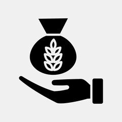 Icon alms. Islamic elements of Ramadhan, Eid Al Fitr, Eid Al Adha. Icons in glyph style. Good for prints, posters, logo, decoration, greeting card, etc.