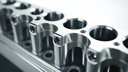 Precision Engineered Metal Component: Capturing a close-up view of a meticulously crafted metal component, showcasing its intricate design and lustrous finish.