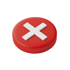 Crisp red button with white cross symbol inviting interaction in a contemporary digital design setting