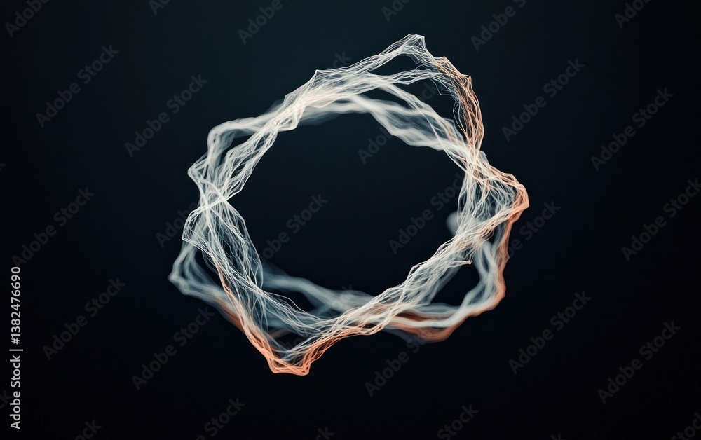 Poster abstract luminous particle circle design