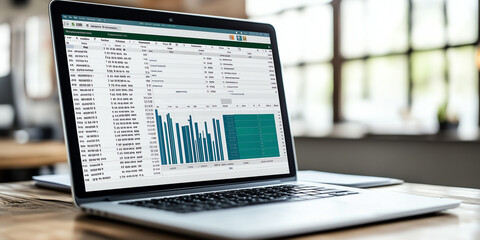 Obraz premium Financial advisor using spreadsheets to project tax strategies and optimize deductions for businesses