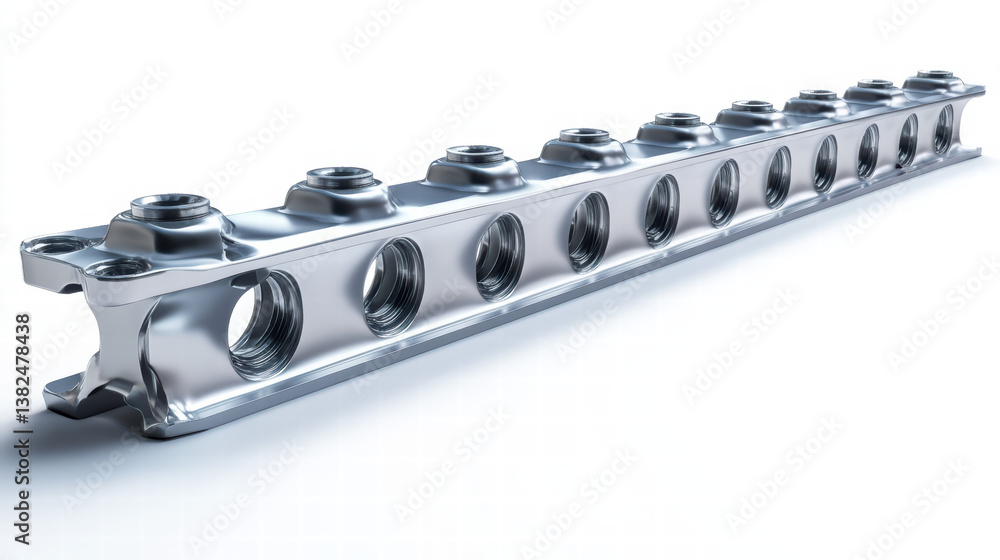 Poster precision engineering: a meticulously crafted metallic component, showcasing intricate design and ro