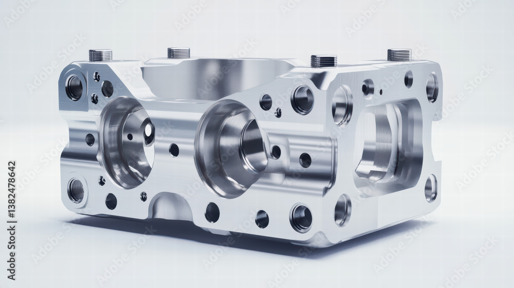 Poster precision engineering component: a meticulously crafted metallic component, showcasing precision eng
