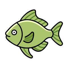 Cartoon Green Fish vector  Aquatic, Nature, Sea Life