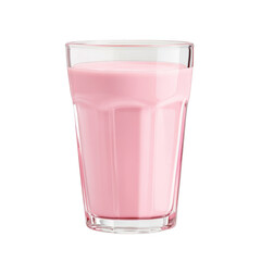 A single glass filled with a pink liquid beverage on a black background in a studio setting