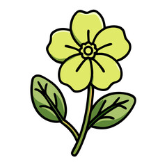 Obraz premium Simple Yellow Flower Illustration, Botanical Drawing, Floral Design, Nature Art