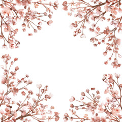 Naklejka premium Metallic Petal Border with Blush Pink Accents