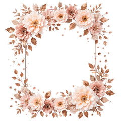 Obraz premium Romantic Peony and Dahlia Square Frame