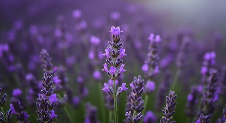 Obraz premium Lavender's Whisper at Dawn AI Generated