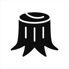  Lumber Industry Tree Stump Logo Black Silhouette Vector Illustration