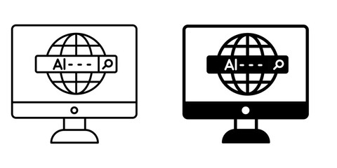 Ai Website  Icon Line & Glyph Style