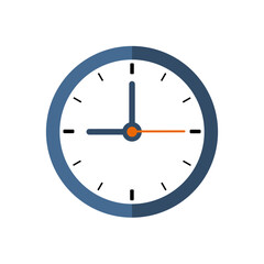 wall clock icon in flat style isolated on white background.