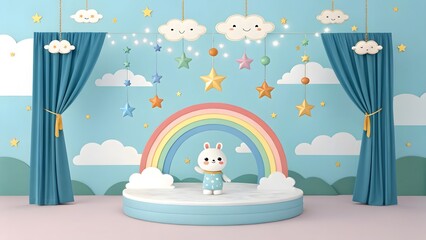Whimsical Pastel Nursery Dreamy Clouds & Celestial Charm V2