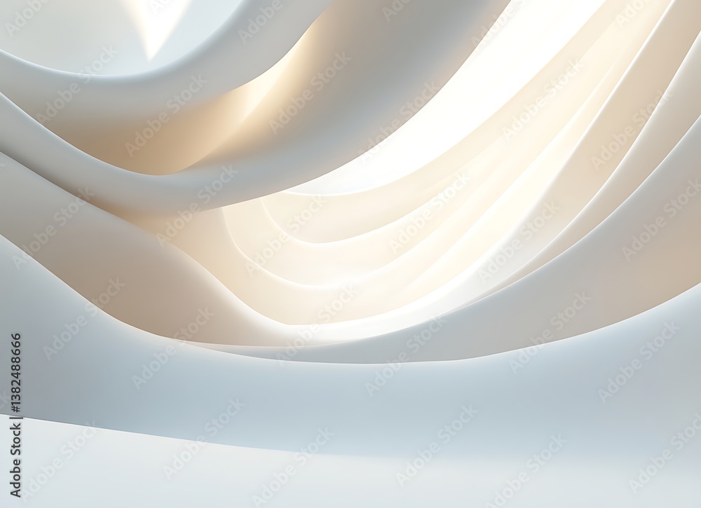 Poster 3d rendering of a white background with a soft shadow and shadow effect, providing an empty space fo