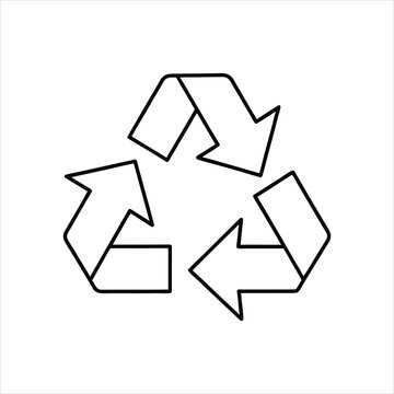 recommend clip art: Recycle Symbol in Continuous Line Art Drawing Vector Illustration