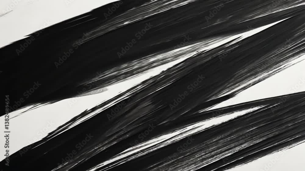 Poster dynamic black brush strokes create striking abstract artwork generative ai