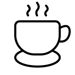 Diner Coffee Mug Vector Line Icon Design