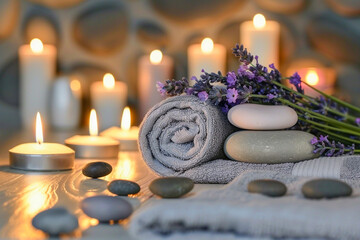 spa still life with candles