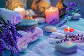 spa still life with candles