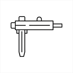 Trammel Caliper Measurement Icon Line Art Vector Illustration
